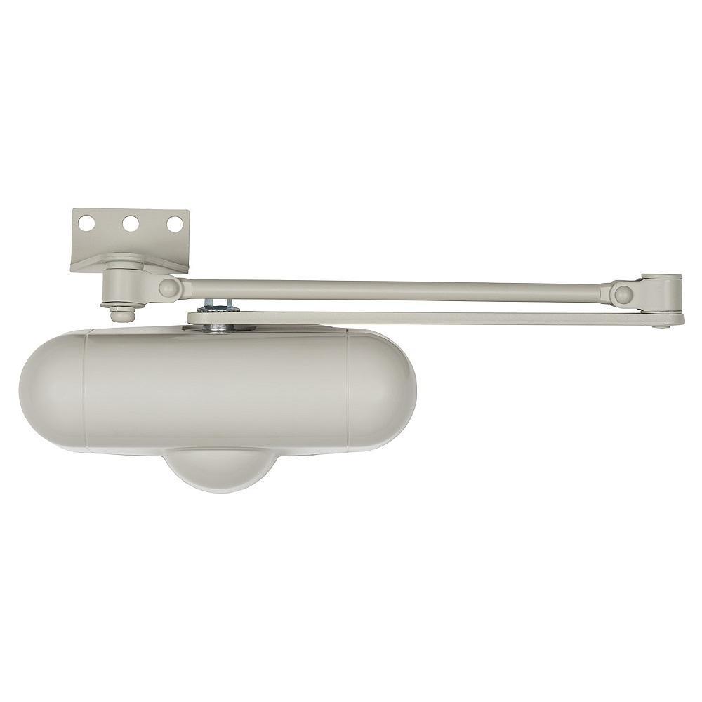 Light-Duty Ivory Aluminum Residential Hold-Open Door Closer