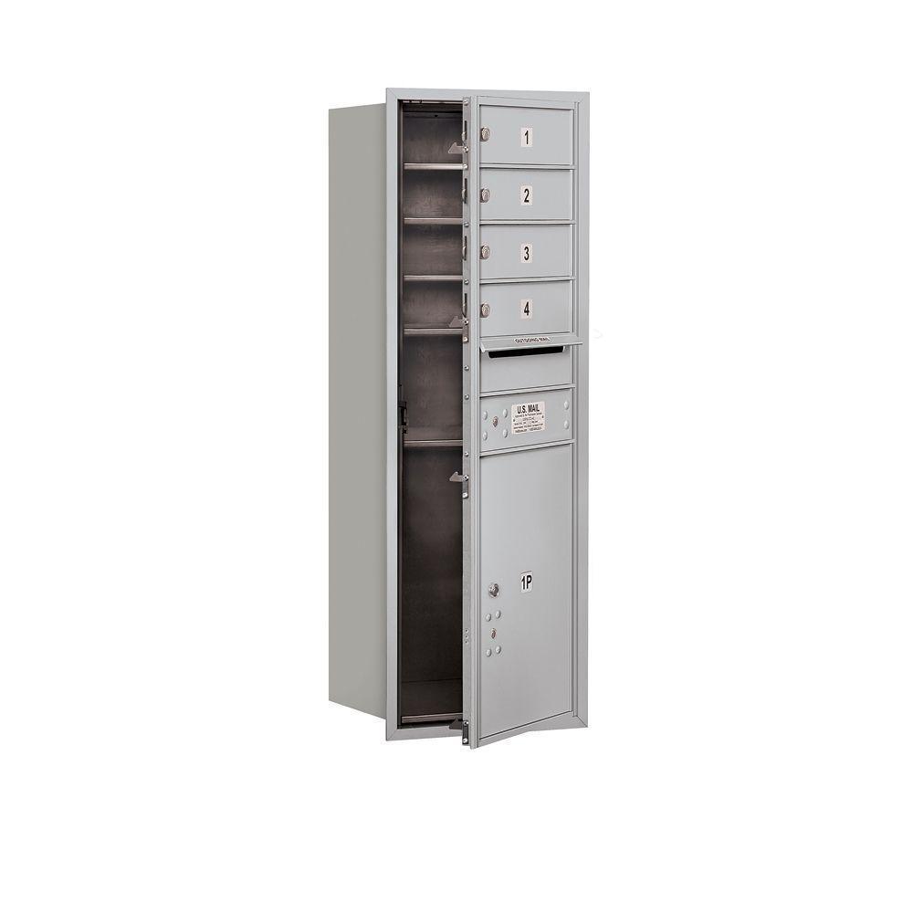 41 in. H x 16 3/4 in. W Aluminum Front Loading 4C Horizontal Mailbox with 4 MB1 Doors/1 PL5