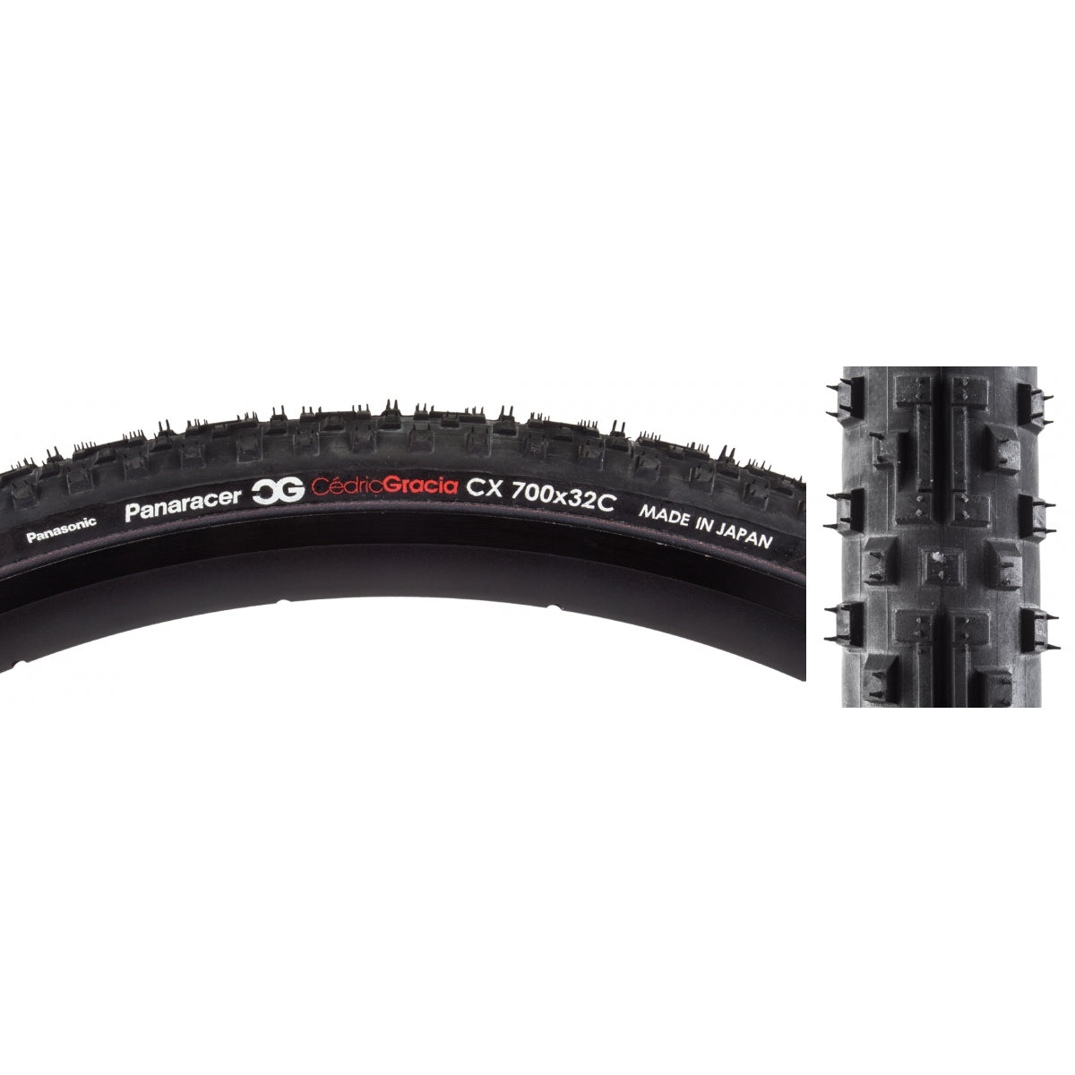 Panaracer Gravel Tire CG CX 700x32 Tubeless TPI 120 PSI 75 Black/Black Reflective Road RF732BAX-CG