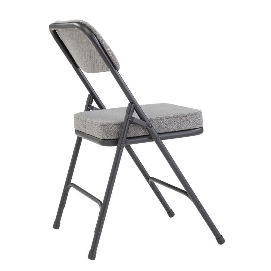 National Public Seating 2-Pack Indoor Charcoal Grey Metal Upholstered Banquet Folding Chair