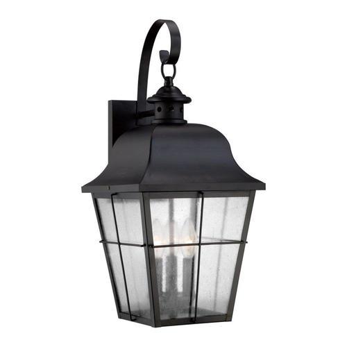 Quoizel Millhouse 22-in H Mystic Black Candelabra Base (E-12) Outdoor Wall Light