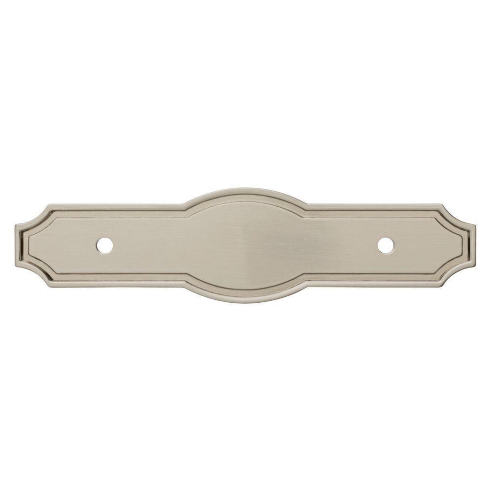 Pryce 3 in. (76mm) Center-to-Center Satin Nickel Drawer Pull Backplate
