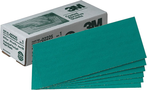 3M 3-2/3" X 9" 80D Green Corps Production Resin Sheet (2225)