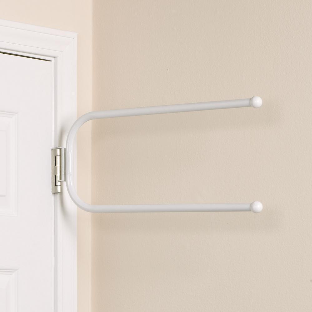 25 lb. Hinge-It Spacemake Double Bar Over The Door Hook in White