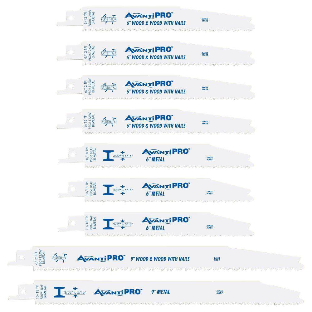 Wood and Metal Cutting Reciprocating Saw Blade Set (9-Piece)