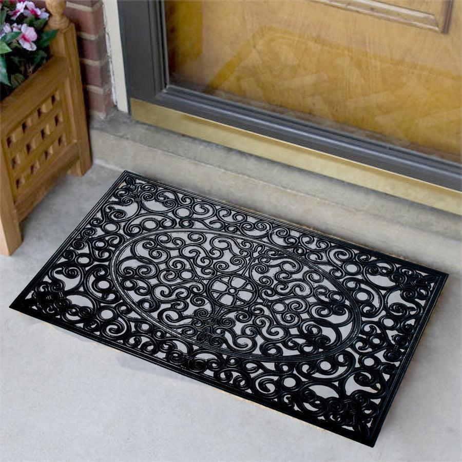 allen + roth Allen roth 2-ft x 3-ft Black Rectangular Outdoor Door Mat