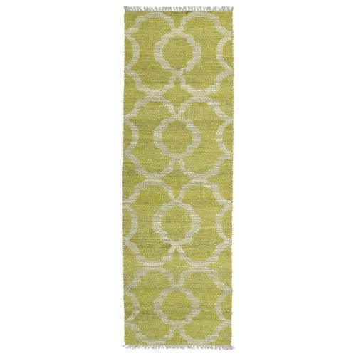 Kaleen Kenwood 2 x 8 Lime Green Indoor Geometric Oriental Handcrafted Runner