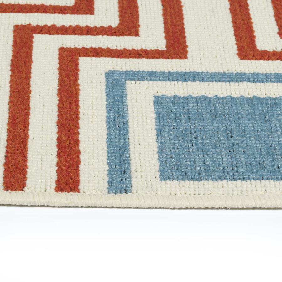Kaleen Amalie 7 x 11 Tangerine Indoor/Outdoor Geometric Coastal Area Rug