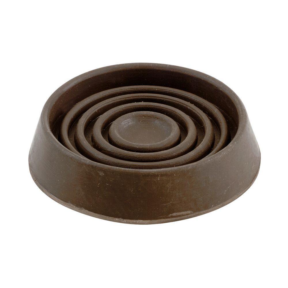 1-1/2 in. Brown Smooth Rubber Furniture Cups (4 per Pack)