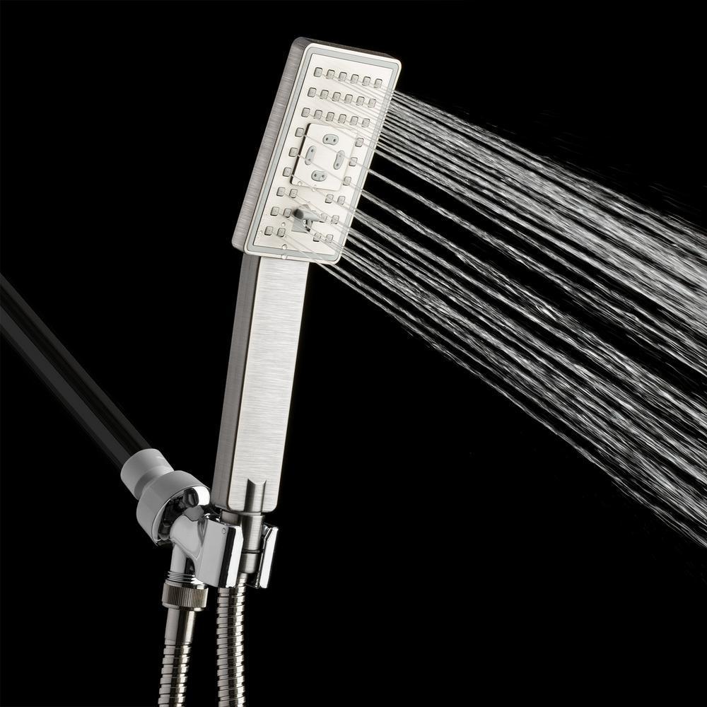 2-Spray 5 in. Single Wall Mount Handheld Shower Head in Brushed Nickel