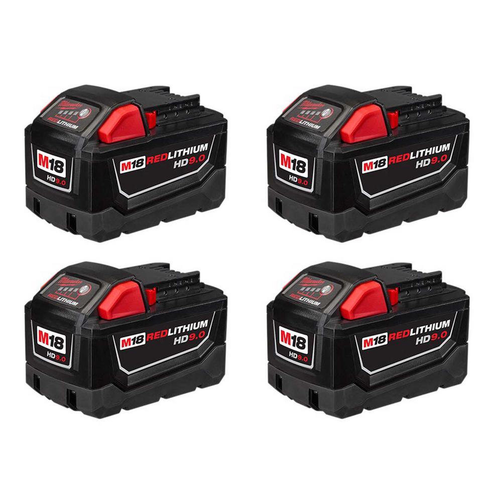 M18 18-Volt Lithium-Ion High Demand Battery Pack 9.0Ah (4-Pack)