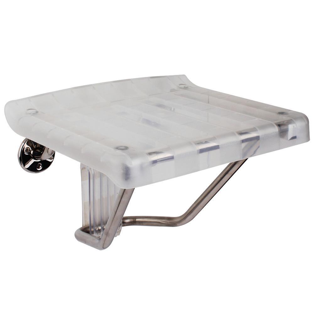 13.125 in. x 15 in. Plastic Folding Shower Seat in Chrome