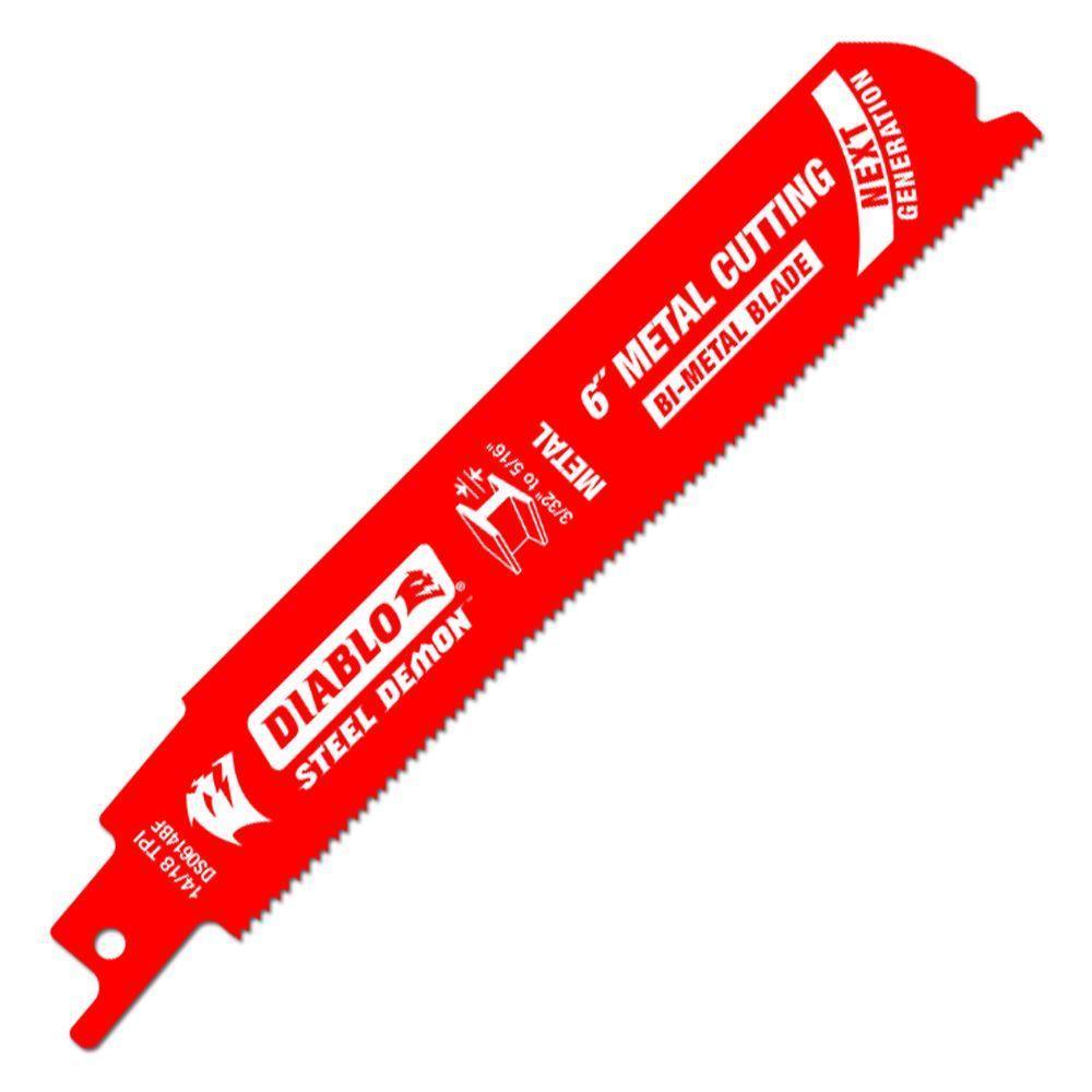 6 in. 14/18 TPI Steel Demon Medium Metal Cutting Reciprocating Saw Blade (5-Pack)