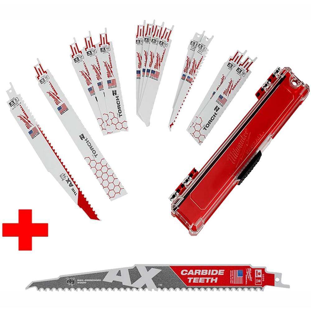 SAWZALL Demolition Wood and Metal Cutting Reciprocating Saw Blade Set (13-Piece) w/ 9 in. AX Carbide Teeth Blade