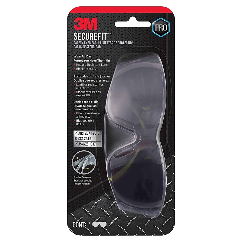 3M SF400G-WV-6 Safety Eyewear, Gray Lens, Neon Green/Black Frame, Anti-Fog, Scratch-Resistant Lens