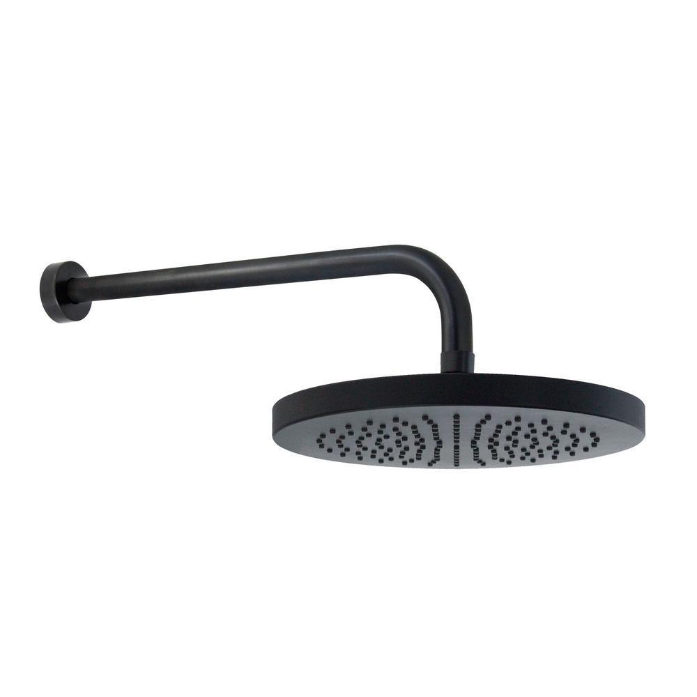 1-Spray 10 in. Single Wall Mount Waterfall Fixed Rain Shower Head in Rubbed Bronze