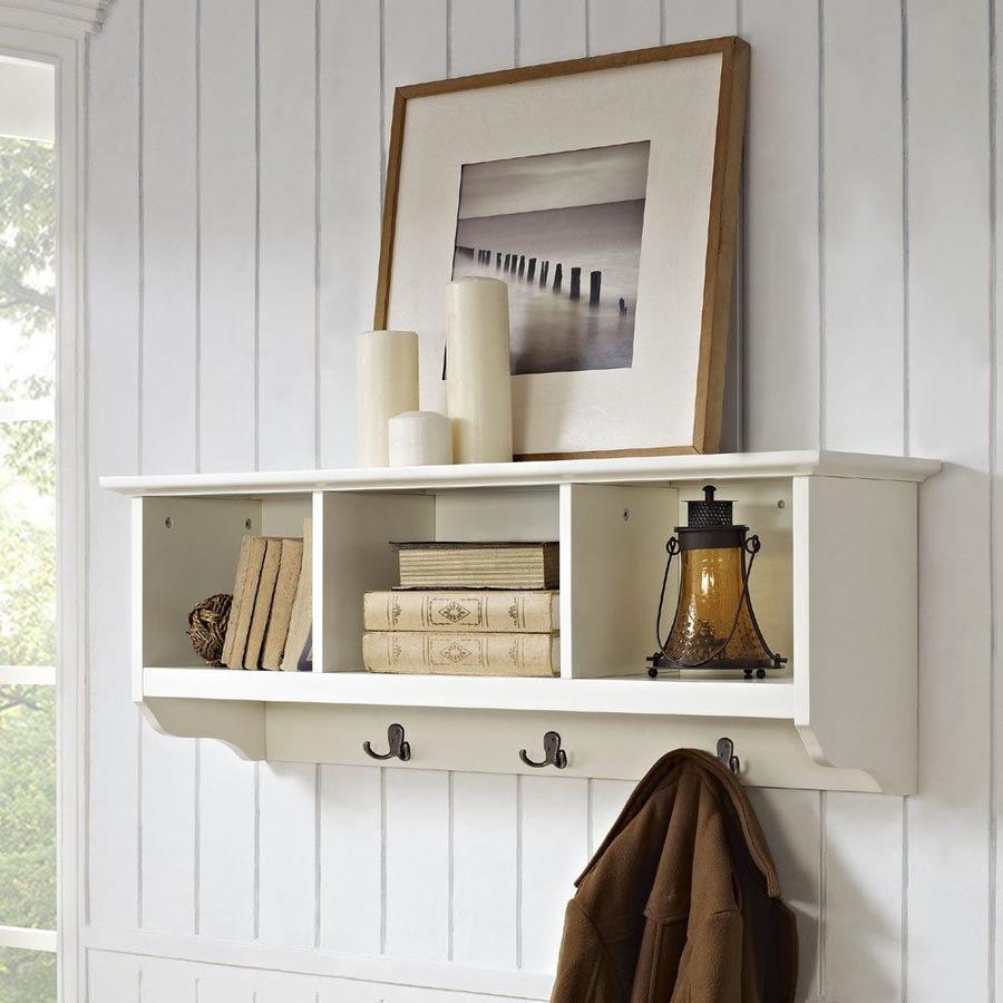 Crosley Furniture Brennan White 3-Hook Wall Mounted Coat Rack