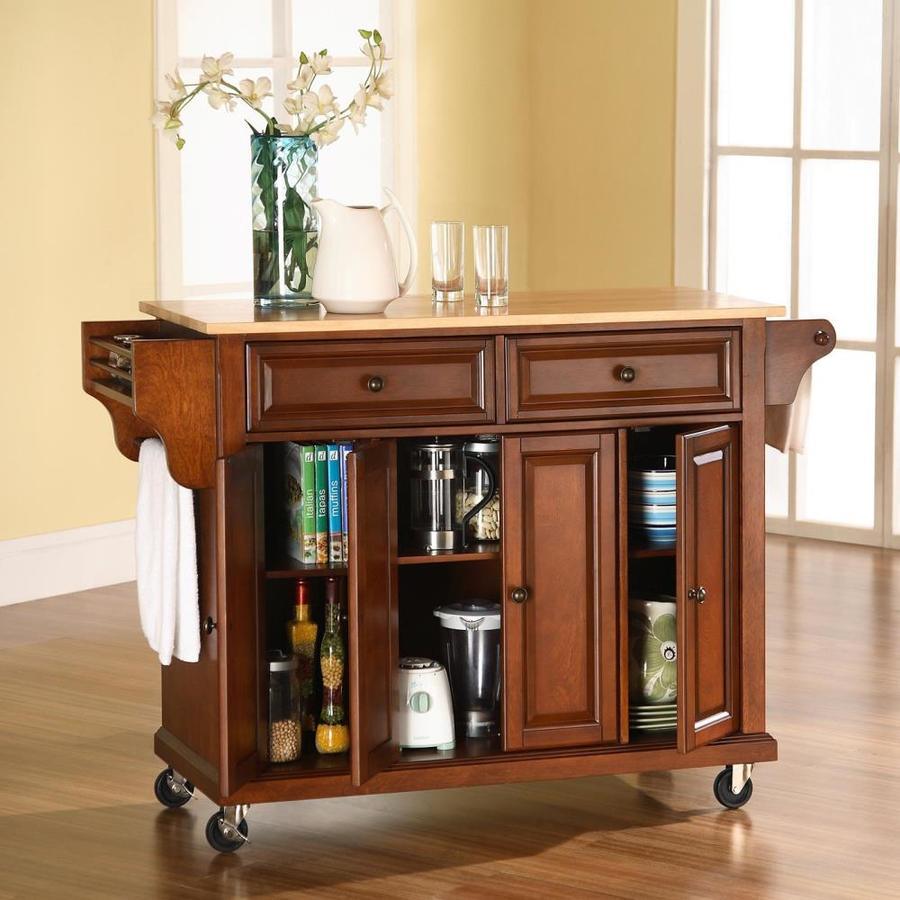 Crosley Furniture Brown Composite Base with Composite Wood Top Kitchen Island (18-in x 52-in x 36-in)