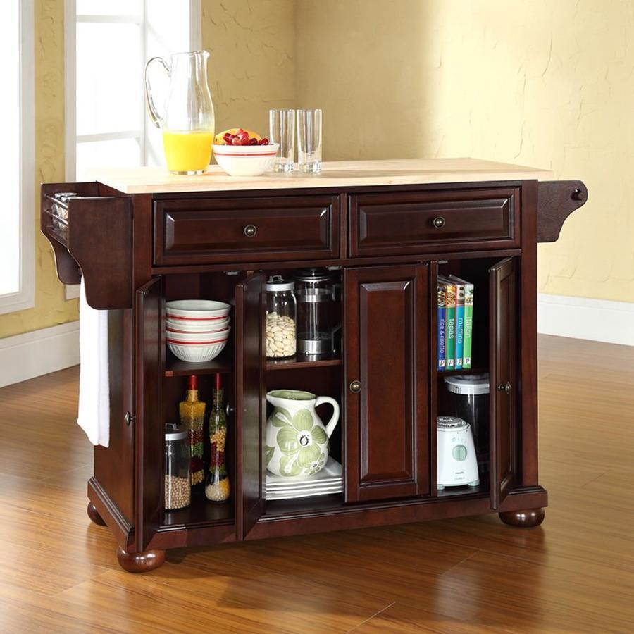 Crosley Furniture Brown Composite Base with Composite Wood Top Kitchen Island (18-in x 52-in x 34-in)