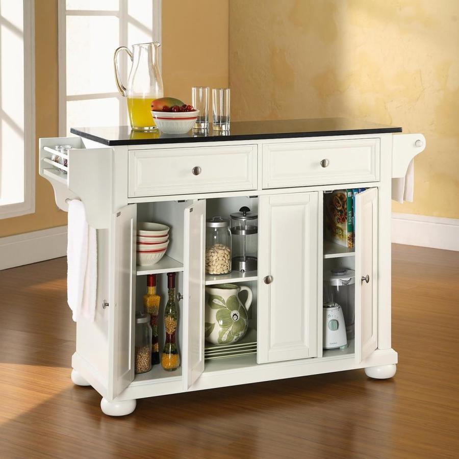 Crosley Furniture White Composite Base with Granite Top Kitchen Island (18-in x 52-in x 34-in)
