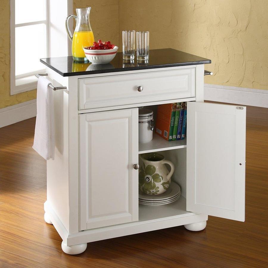 Crosley Furniture White Composite Base with Granite Top Kitchen Island (18-in x 28-in x 36-in)