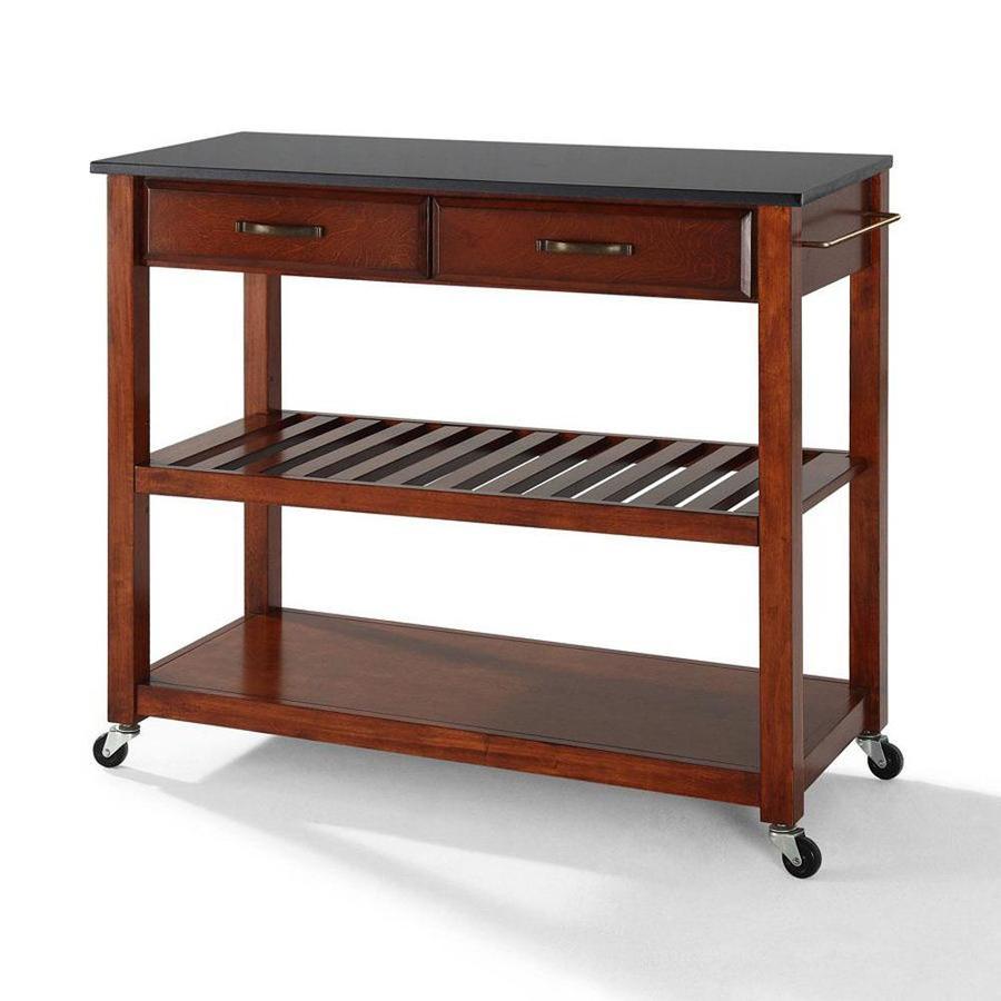 Crosley Furniture Brown Composite Base with Granite Top Kitchen Cart (18-in x 43-in x 35-in)