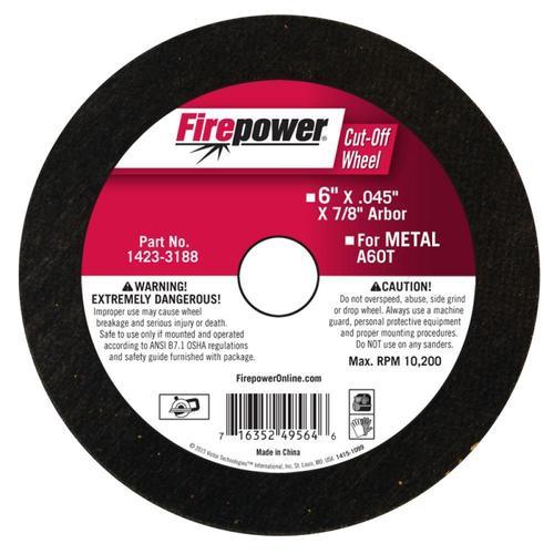 Firepower Steel 6-in Diamond Arbor Cut-Off Wheel