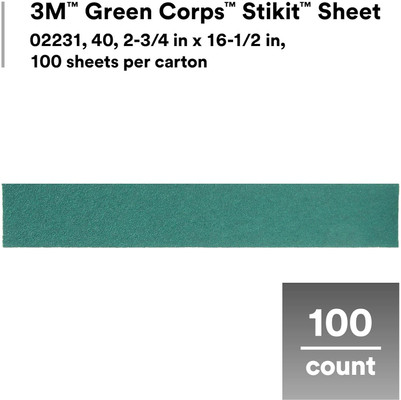 3M 2-3/4" X 16-1/2" 40E Green Corps Stikit Production Sheet (2231)