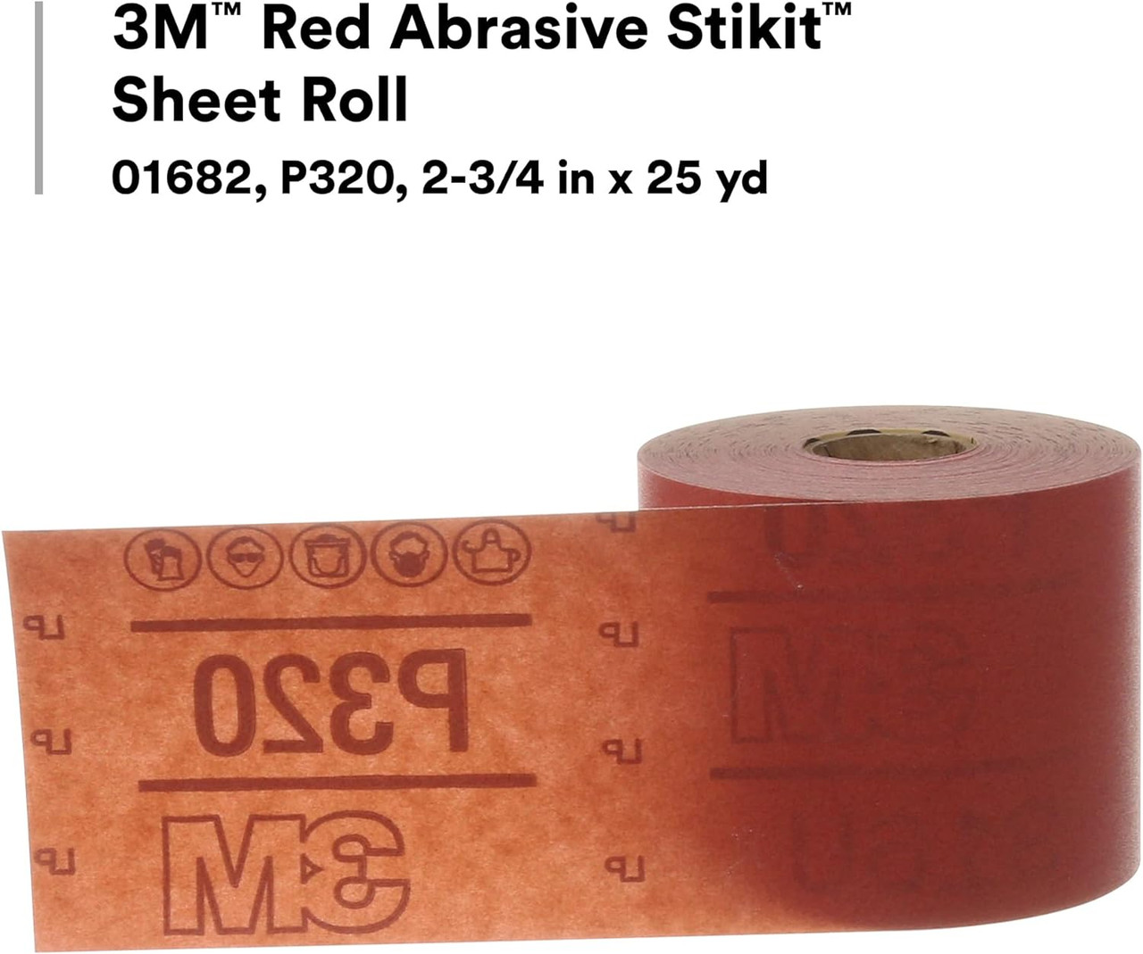 3M 2-3/4" X 25 Yards P180 Stikit Red Abrasive Sheet Roll 316U (1685) - Image 2
