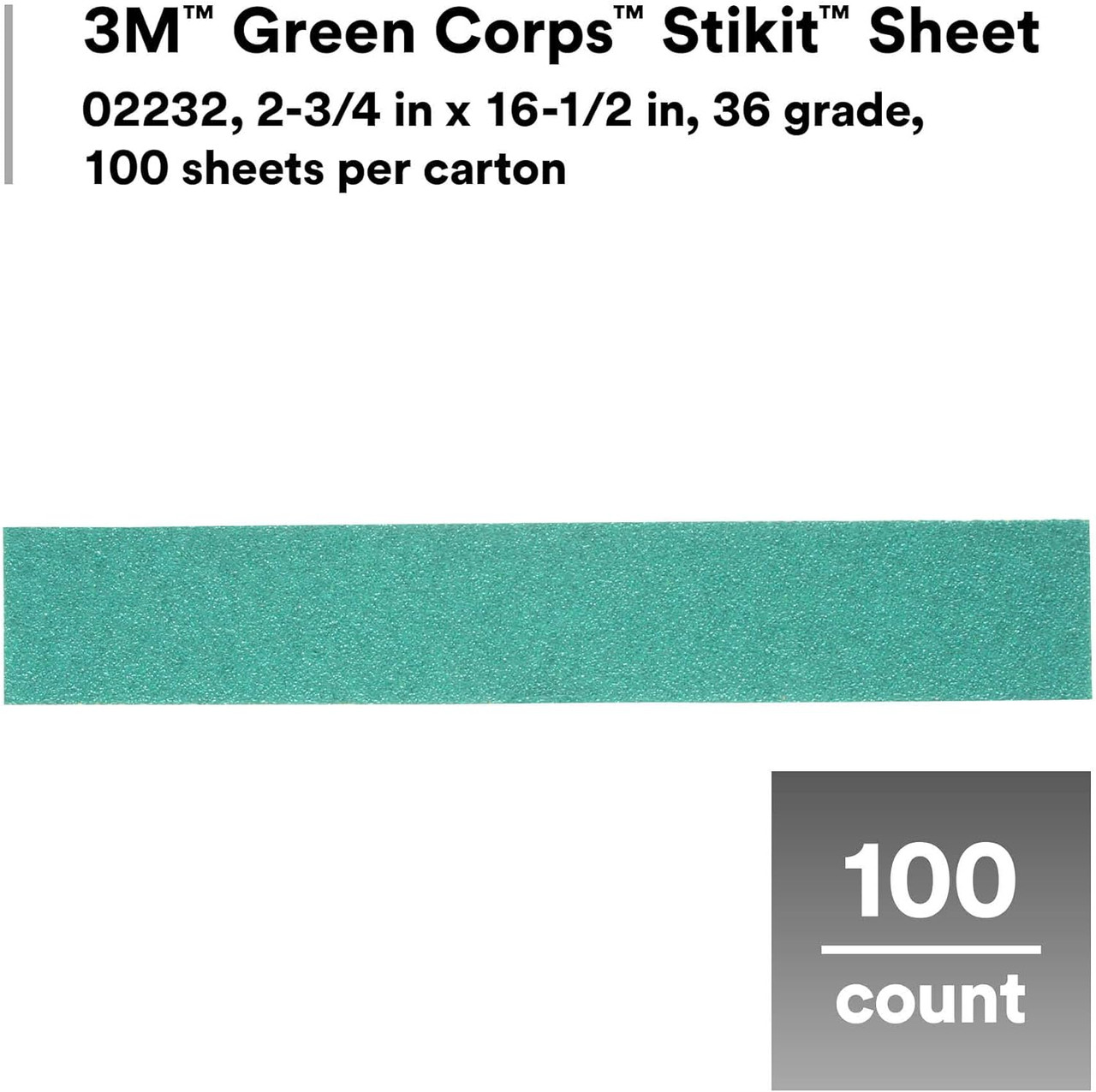 3M 2-3/4" X 16-1/2" 36E Green Corps Stikit Production Sheet (2232) - Image 3