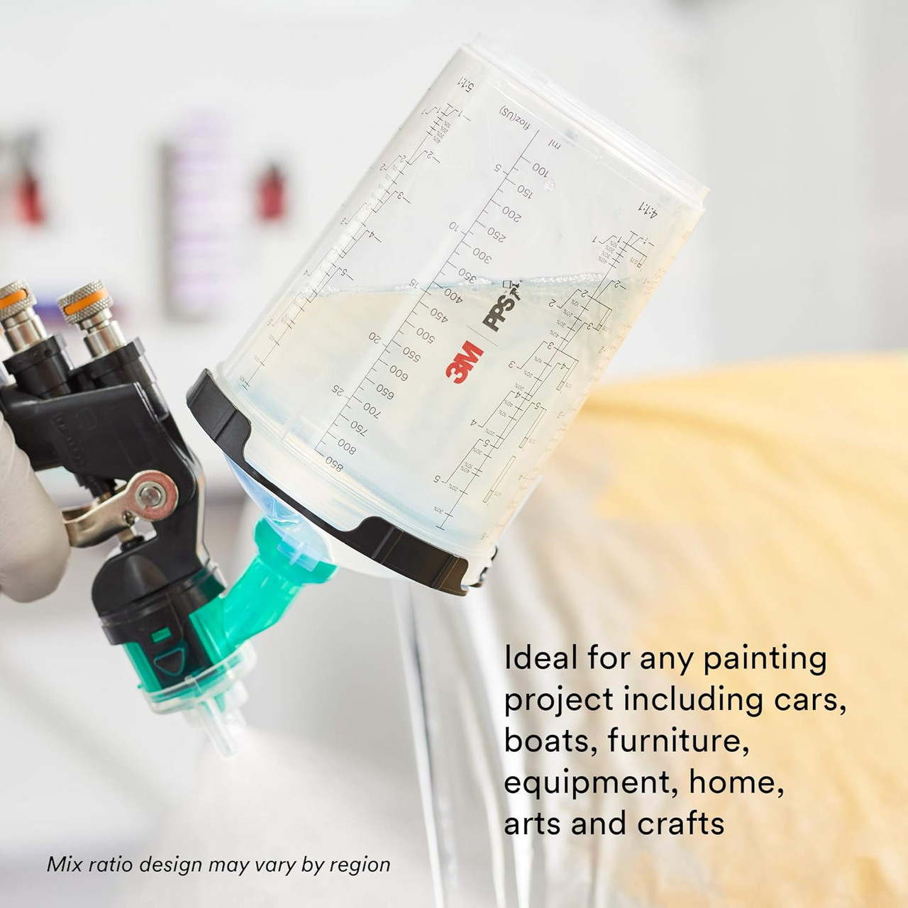 3M 850mL Large 125-Micron PPS Series 2.0 Spray Cup System Kit (26325) - Image 4