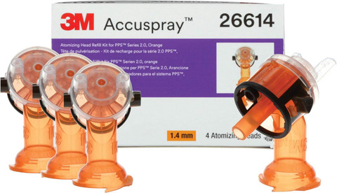 3M 1.4mm Orange PPS Accuspray Atomizing Head Refill Pack (26614)