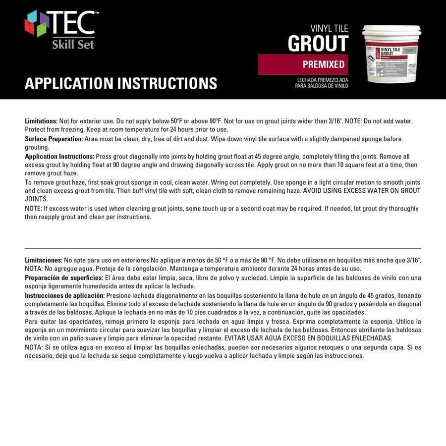 TEC Skill Set Bright White Vinyl Tile Grout 32-oz White Acrylic Premix Grout