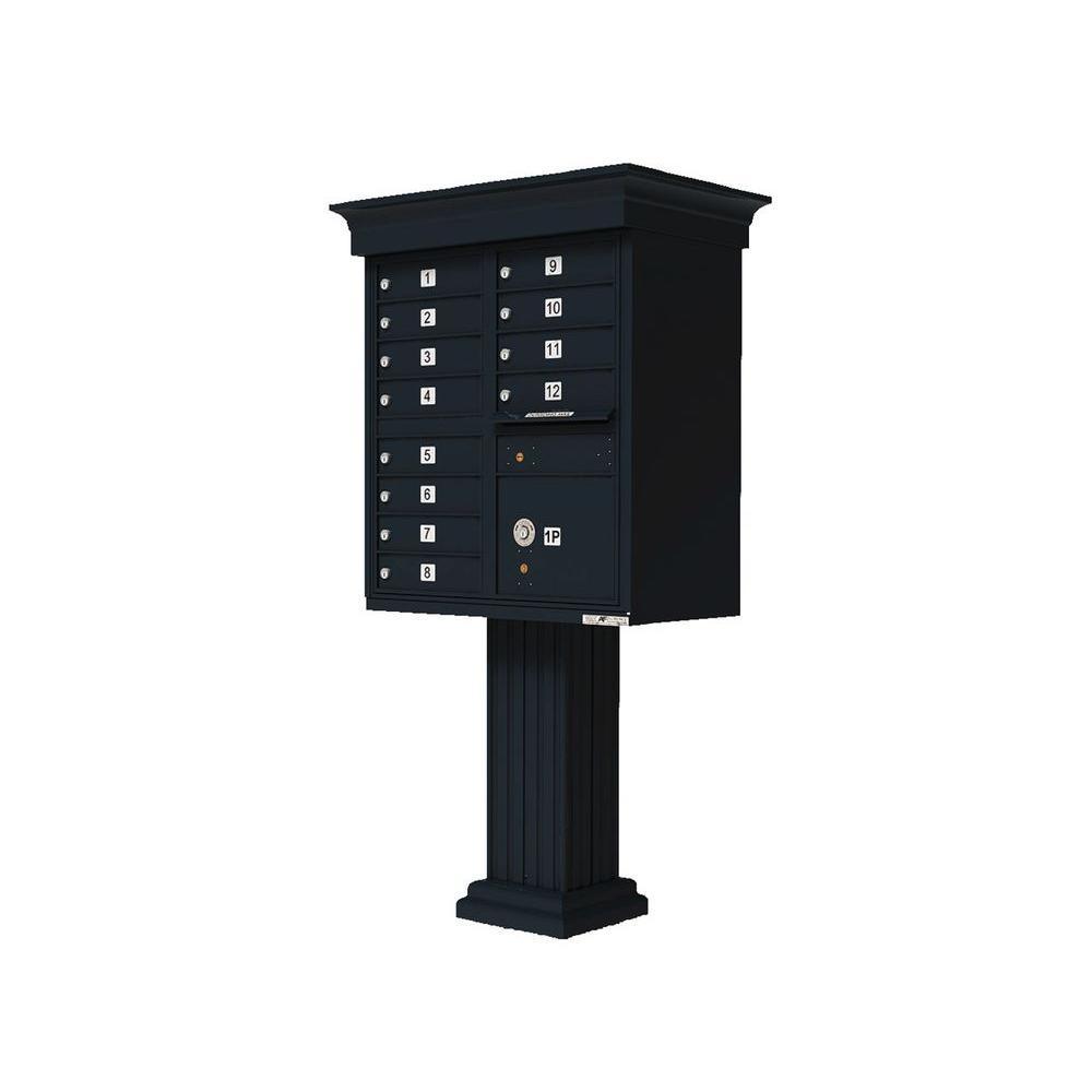 Vital 12-Mailboxes 1-Parcel Locker 1-Outgoing Pedestal Mount Cluster Box Unit