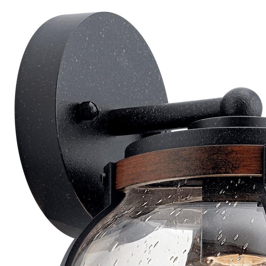 Kichler Barrington 9.55-in H Distressed Black and Aged Wood Medium Base (E-26) Outdoor Wall Light