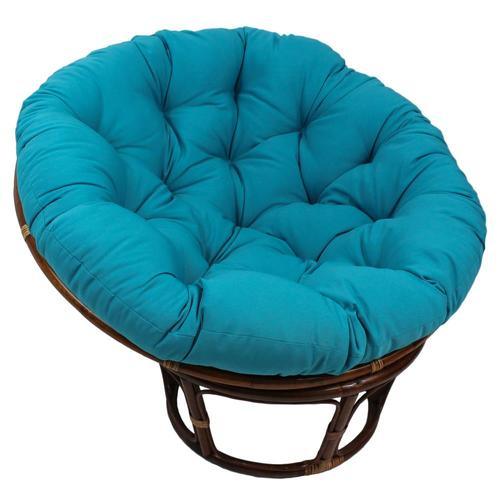 Blazing Needles Aqua Blue Solid Chair Cushion