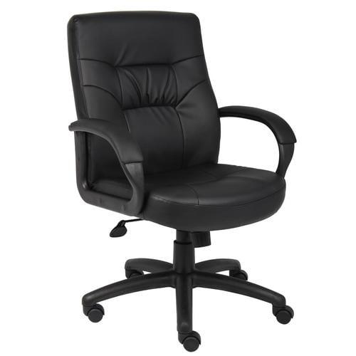 Boss Office Products Black Contemporary Ergonomic Adjustable Height Swivel Manager Chair