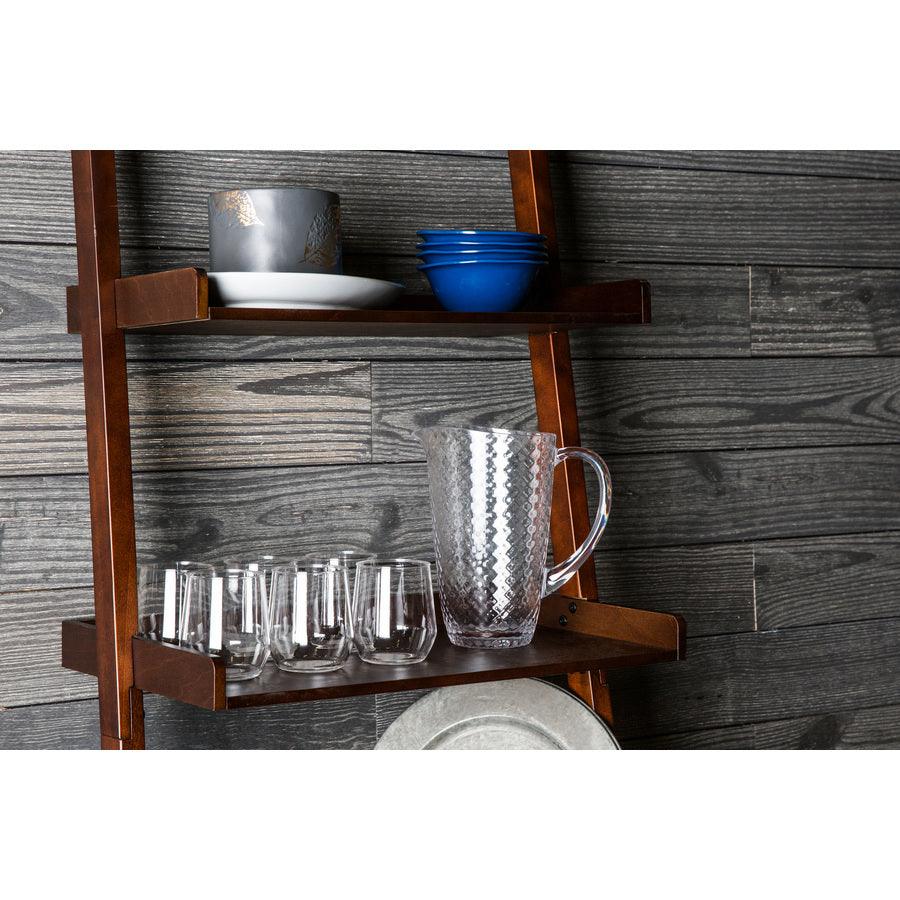 allen + roth Java Wood 5-Shelf Ladder Bookcase