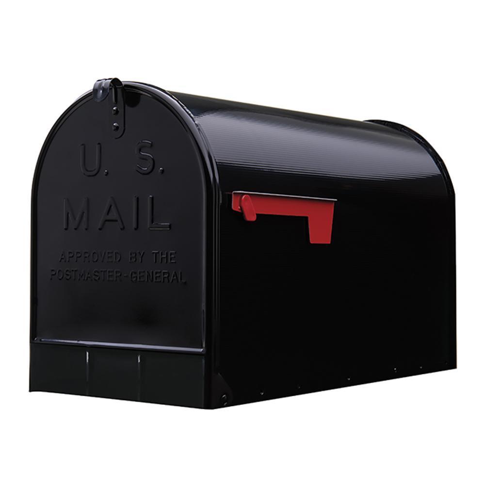Stanley Extra Large, Steel, Post Mount Mailbox, Black