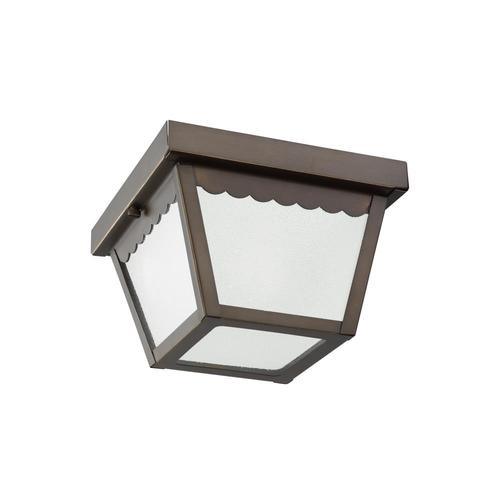 Sea Gull Lighting Outdoor Ceiling 7.5-in W Antique Bronze Outdoor Flush Mount Light ENERGY STAR