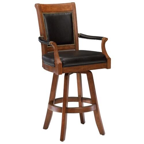 Hillsdale Furniture Kingston Medium Cherry Upholstered Swivel Bar Stool
