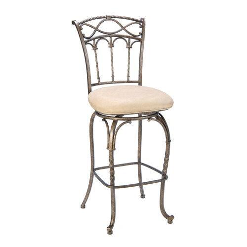 Hillsdale Furniture Kendall Pewter and Antique Bronze Highlighting Counter Upholstered Swivel Bar Stool