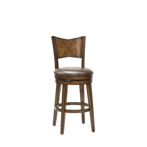 Hillsdale Furniture Jenkins Rustic Oak Upholstered Swivel Bar Stool