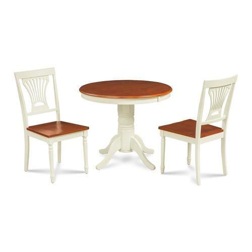 M&D Furniture Brookline Buttermilk/Cherry Dining Set with Round Dining Table