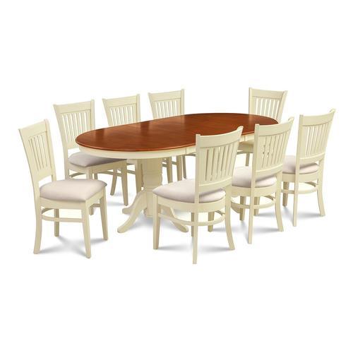 M&D Furniture Somerville Buttermilk/Cherry Dining Set with Oval Dining Table