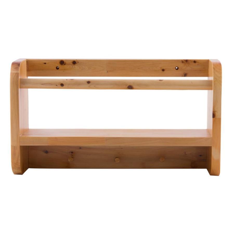 ALFI brand ALFI brand AB5508 18-in Wall Mounted Wooden Shelf and Hooks Bathroom Accessory