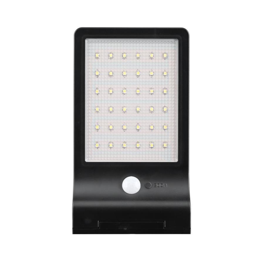 LINK2HOME Outdoor Solar Light 350-Lumen Black Low Voltage Solar LED Flood Light Motion Sensor