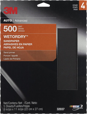 3M 9" X 11" P500+Grit Wetordry Sandpaper Sheets (32037)