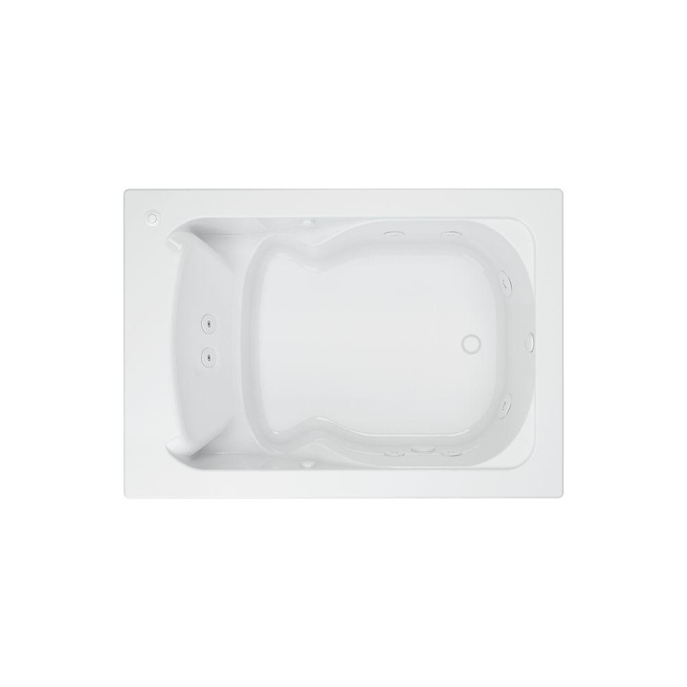 Evolution 60 in. x 36 in. Whirlpool Tub with EverClean Reversible Drain in White