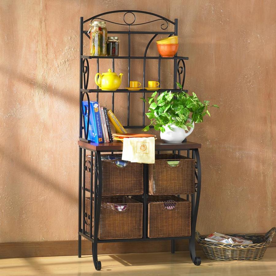 Boston Loft Furnishings Black Metal Bakers Rack